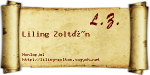 Liling Zoltán névjegykártya